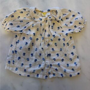 White and Blue Button down blouse